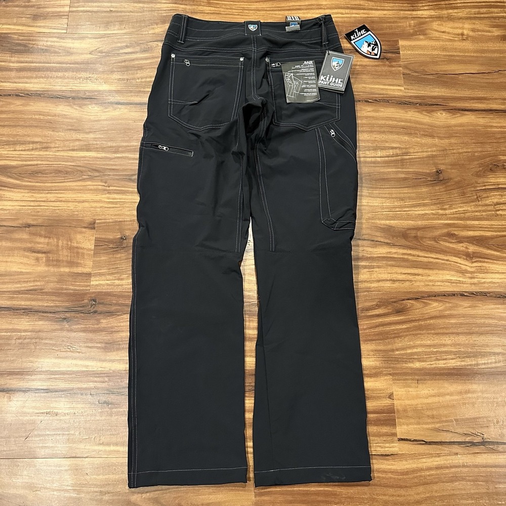 Kuhl Raid Pants Mens 30x30 Black Softshell Hiking Zip Pocket Stretch Outdoor